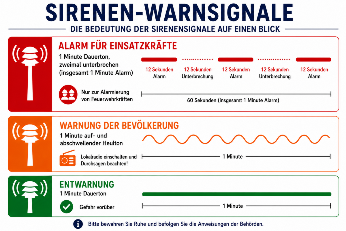 Grafik Sirenen Warnsignale KI
